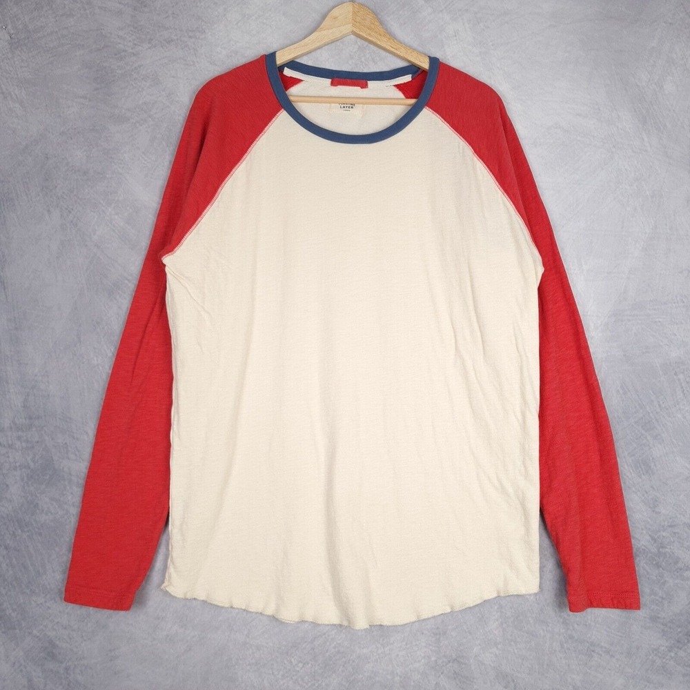 Marine Layer White Long Sleeve Tee Classic Raglan Style